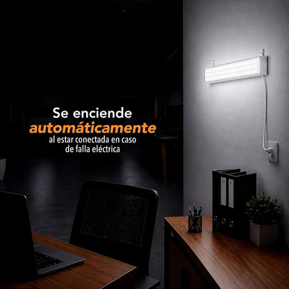 Lloyd's Lámpara de Emergencia Ultra Delgada 120 LED 700 LM Recargable | Hasta 6 horas de iluminación, encendido automático y diseño ultradelgado ideal para emergencias en interiores.