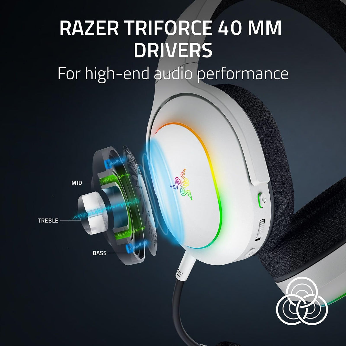 Razer Barracuda X Chroma- White | Ligero, Chroma RGB, controladores de 40 mm, micrófono cardioide, batería de 70 horas, para PC, Mac, PS5, Switch 2, Smartphone
