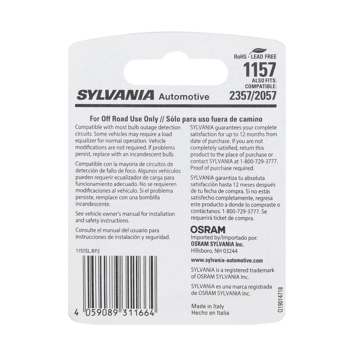 Sylvania 1157SL.BP2 Foco LED Blanco para Vehículo, Paquete de 2