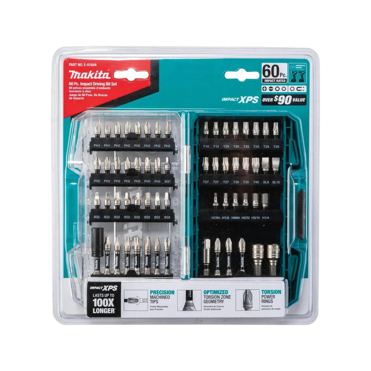 Makita Kit de 60 Puntas para Atornillar Impact XPS