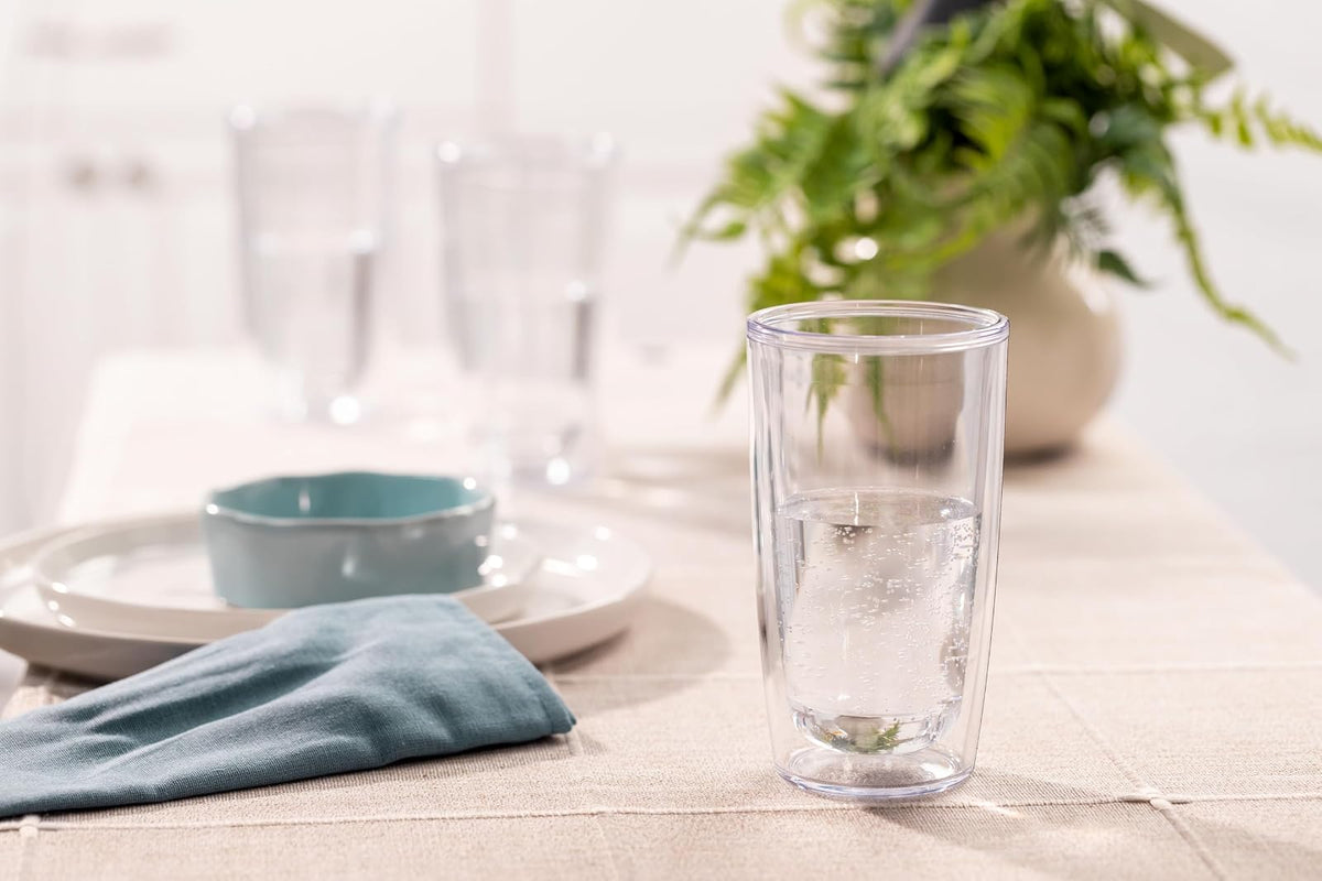 Tervis vaso aislado de cristal liso, 16 onzas – 4 unidades, transparente – Tritan