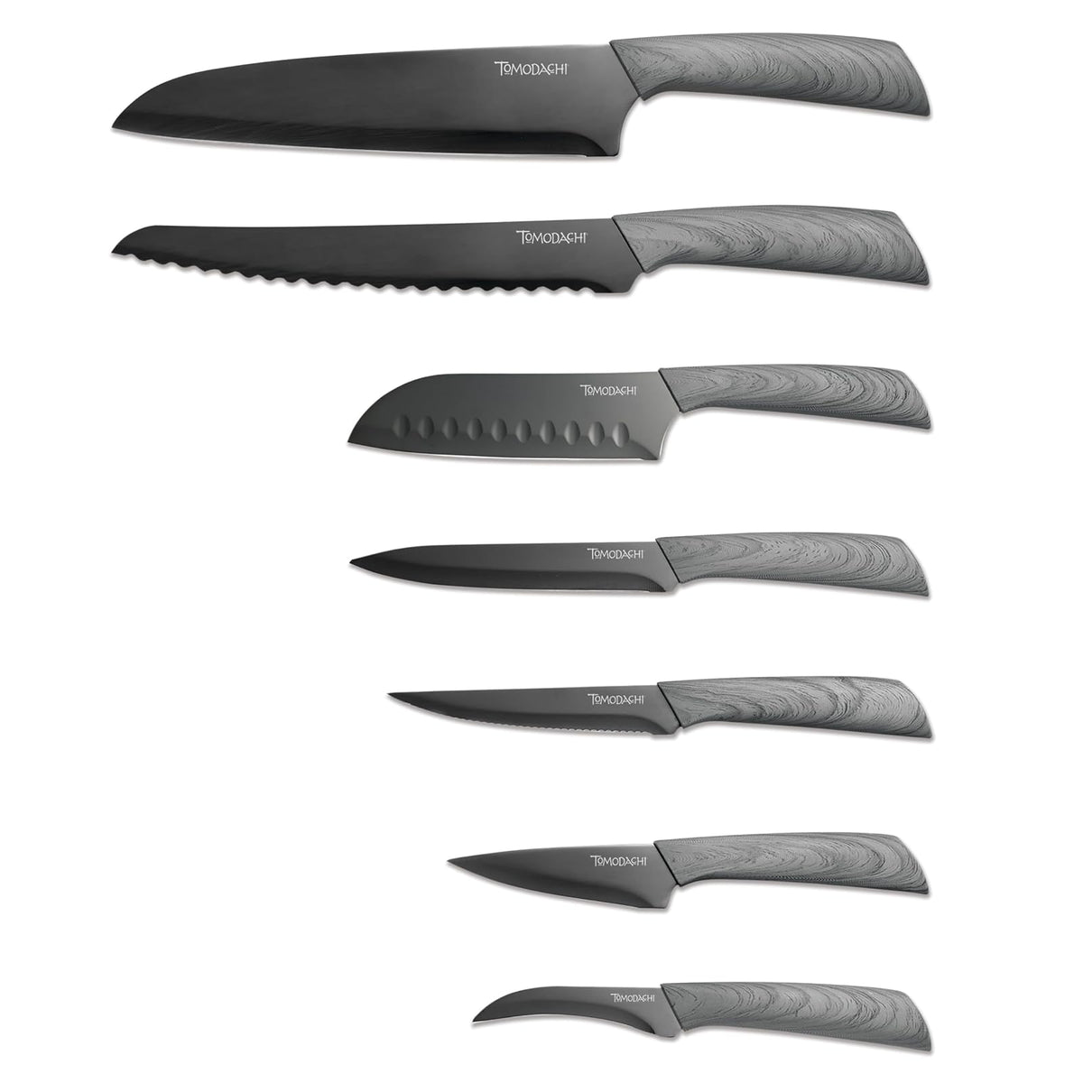 Hampton Forge Tomodachi HMC01B612L Raintree Ash - Juego de bloques de cuchillos de 13 piezas