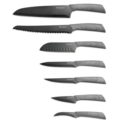 Hampton Forge Tomodachi HMC01B612L Raintree Ash - Juego de bloques de cuchillos de 13 piezas