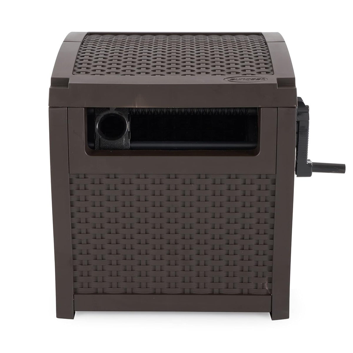 Carrete de manguera Suncast con guía de manguera Smart Trak, conexión hermética, construcción de resina duradera, capacidad de manguera de 225 pies, café, fabricado en los Estados Unidos