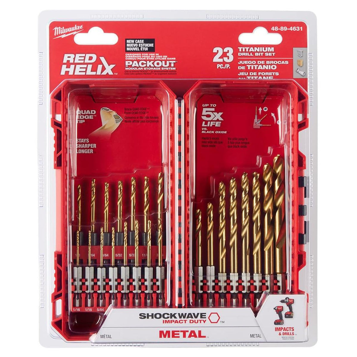 Milwaukee - Kit Tin Shockwave, 23 piezas