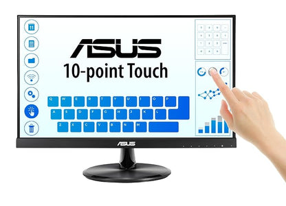 ASUS VT229H Monitor IPS Sin Parpadeo Altavoces HDMI para Oficina y Estudio | 21.5", IPS FHD 1920x1080, táctil capacitivo 10 puntos, vidrio protector, HDMI + VGA, altavoces, Flicker-free y luz azul baja