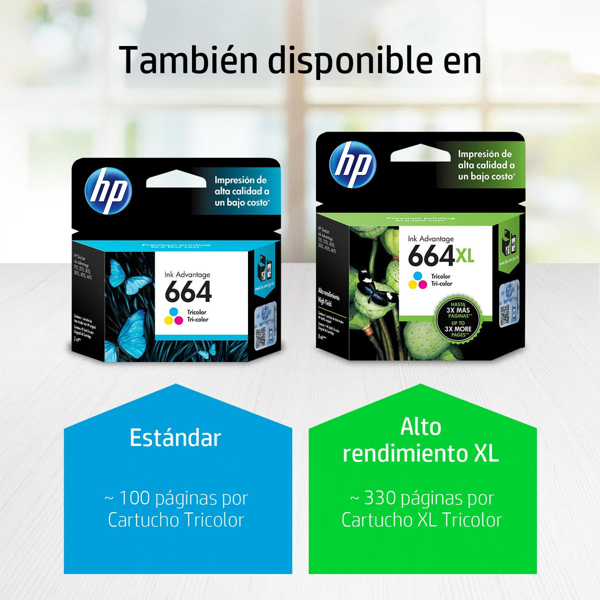 HP Cartucho de Tinta 664 Tricolor Original, Compatibilidad con Impresoras Deskjet 4535, 4675, 3835, 1115, 2135, 3635, 2675, 3775, 3785, 3787, 3789, Rendimiento hasta 100 páginas (F6V28AL)