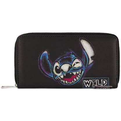 Disney Concept One Lilo and Stitch portafolios con cierre, cierre alrededor de la portafolios, color negro