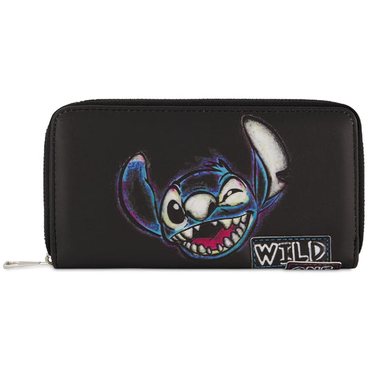 Disney Concept One Lilo and Stitch portafolios con cierre, cierre alrededor de la portafolios, color negro