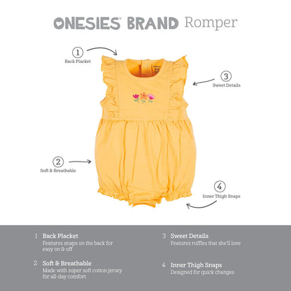 ONESIES 3-pack Romper Mameluco bebés niñas