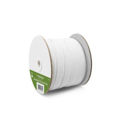 DRITZ Tela elástica trenzada de 1/2 pulgada, color blanco