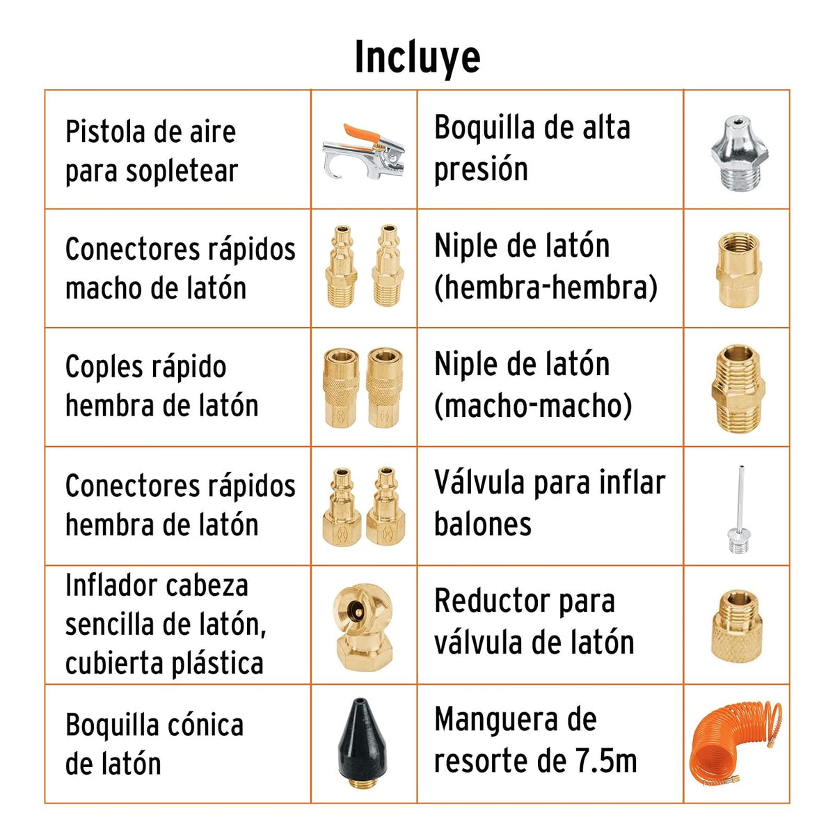 Truper JAN-15, Juego de 15 piezas para compresor de aire