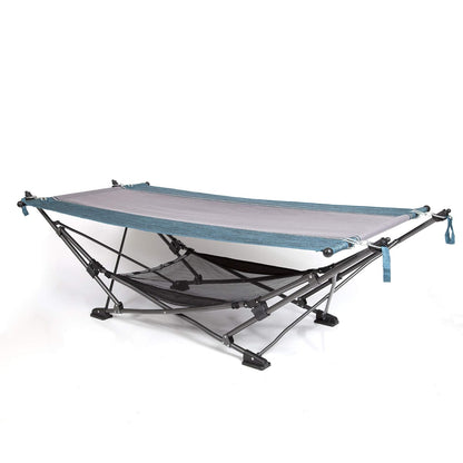 MacSports Hamaca Plegable portátil con toldo extraíble, Incluye Almohada y Red de Almacenamiento de Malla, no Empotrado, Resistente, Hamaca al Aire última intervensión (Verde Azulado)