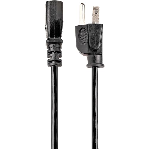 StarTech PXT10112 Cable de Alimentación Corriente para PC Computadora C13 a Enchufe NEMA5-15P con Toma a Tierra, 14 AWG, 3.6m