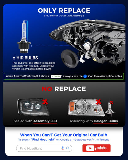 Marsauto Bombillas HID D4S/D4R de Xenón 6500K Blanco 30,000 LM Plug and Play, Paquete de 2