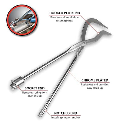 Performance Tool W80629 - Rotor de Freno de 1/2 Pulgadas, Piedra de Bola Flexible de Grano 120, Brake Spring Pliers