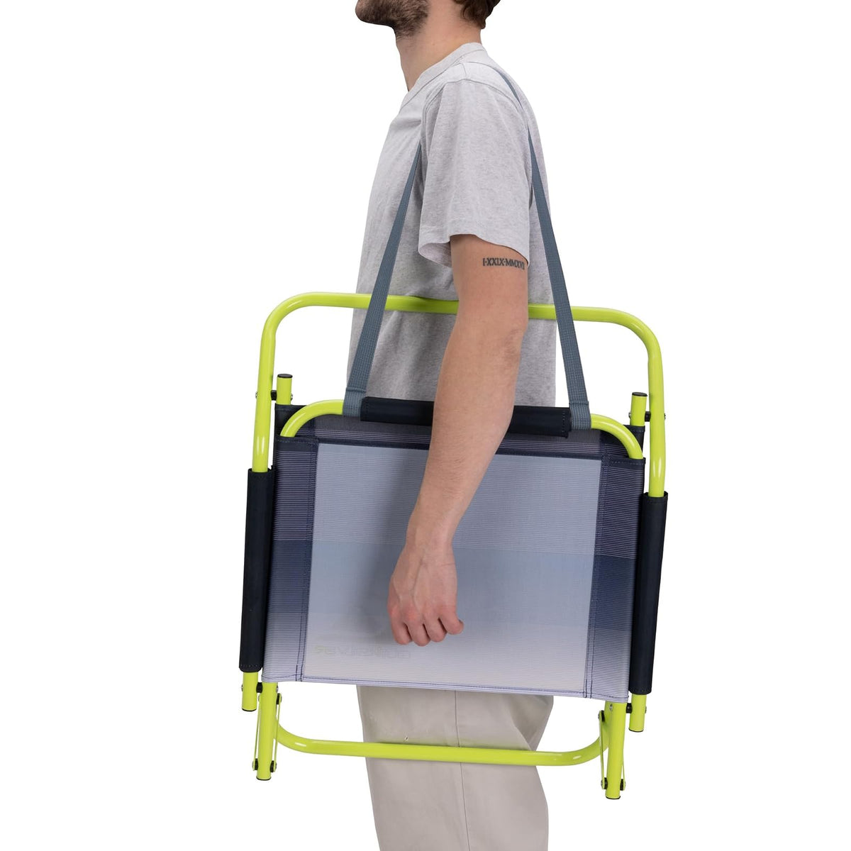 Mirabellini Quiksilver Silla de Playa Baja Plegable | Ligera, portátil, con correa de transporte, para playa, patio, camping, eventos