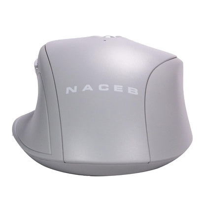 Naceb Technology - Mouse Inalámbrico Dual Mode 2.4G + Bluetooth con Diseño Ergonómico y Conexión Versátil - Ideal para Oficina y Estudio en Color Blanco