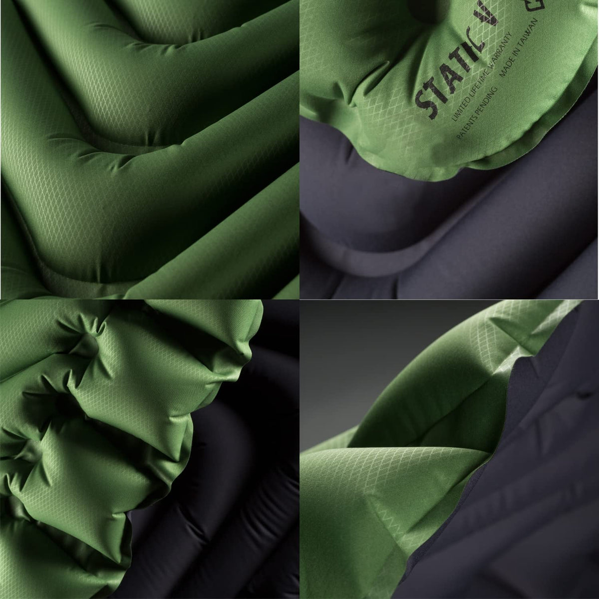 Klymit - Colchón Inflable Ligero Estático V | Cómodo, Ligero, Fácil de Inflar, Portátil para Camping, Mochilero y Senderismo, Verde