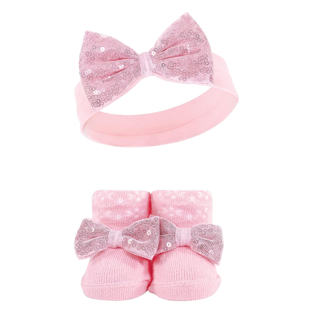 Hudson Baby Juego de diadema y calcetines para niña, princesa, 4 piezas, 0-9 meses, Princesa 4 piezas, 0-9 Meses