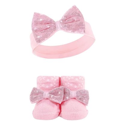 Hudson Baby Juego de diadema y calcetines para niña, princesa, 4 piezas, 0-9 meses, Princesa 4 piezas, 0-9 Meses