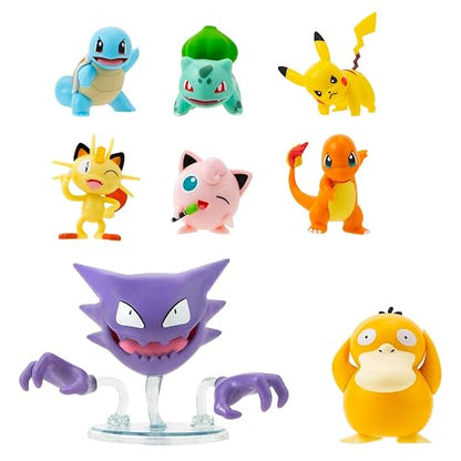 Pokemon Figura de Batalla de 8 Unidades – Viene con 2 en Pikachu, 2 en Bulbasaur, 2 en Squirtle, 2 en Charmander, 2 en Meowth, 2 en Jigglypuff, 3 Pulgadas Loudred y 3 Pulgadas Psyduck