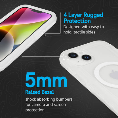 Case-Mate Pelican Voyager - Funda magnética con Clip para cinturón para iPhone 14 Plus Compatible con MagSafe, con protección contra caídas de Grado Militar de 18 pies - Transparente