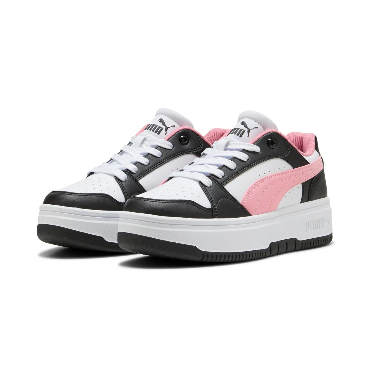 PUMA Rebound Femme Low Zapatillas para Mujer - 23.5 cm - Blanco con Negro y Rosa