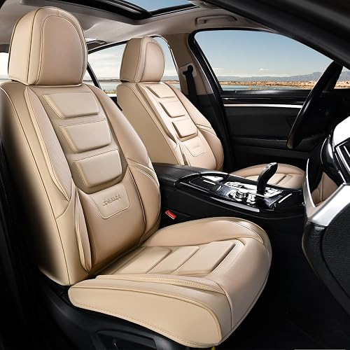 Coverado Fundas de Asiento de Automóvil Delantero Piel Napa Impermeable Universal