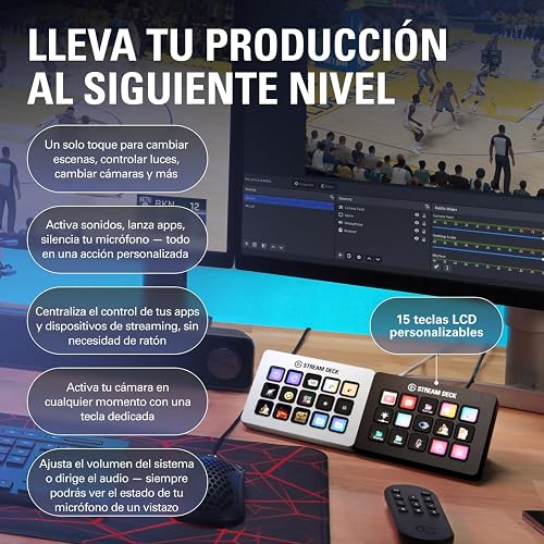 Elgato Stream Deck MK.2, controlador de estudio | Acciones de activación en OBS, Twitch, YouTube y más, comentarios visuales, cientos de complementos, funciona con Mac y PC