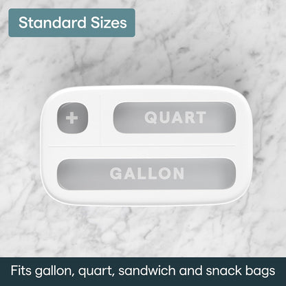 YouCopia StoraBag - Dispensador de bolsas de comida con cajones, 3 ranuras, organizador de bolsas de plástico para almacenamiento de cocina, color blanco
