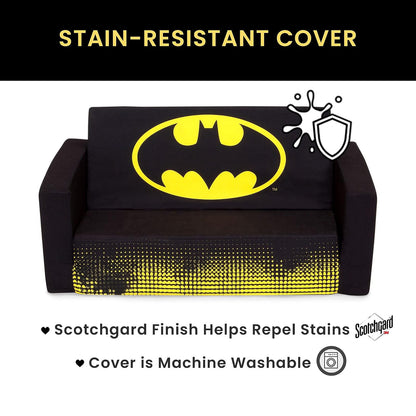 Delta Children - Sofá plegable Batman Cozee, sofá convertible 2 en 1 a tumbona para niños de