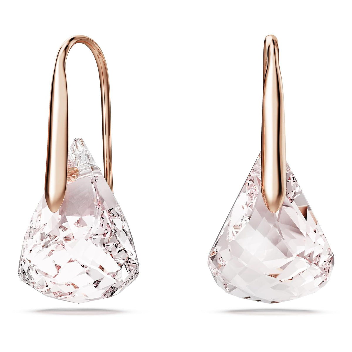 Swarovski Aretes Lunar, Rosas, Baño tono oro rosa