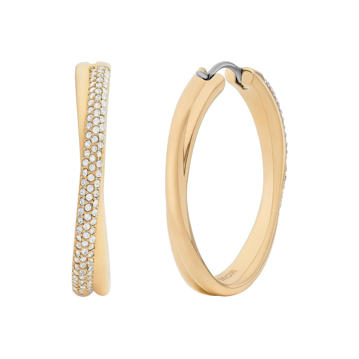 Michael Kors Gold-Tone Hoop Earrings for Women; Huggie Earrings for Women; Stainless Steel Earrings; Jewelry for Women