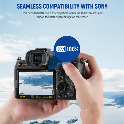 NEEWER 2280mAh NP-FZ100 Juego de Cargador de Batería de Repuesto, 2 Baterías y 1 Estuche de Carga USB de Doble Canal Compatible con Sony A1, A9 II, A7R V, A7R IV, A7S III, A7 IV, A6600, A7C