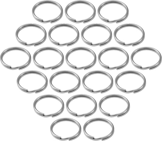 Lucky Line Llavero dividido de 1.5 cm de acero templado niquelado a granel, llavero de metal resistente para coches, manualidades, cordones, 100 por caja (76000)