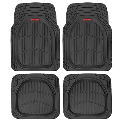 Motor Trend flextough Tortuga - Alfombrillas de Goma Resistente para Automóvil SUV Van & Truck - Todo Tipo de Clima protección - Plato Hondo (Negro), Negro