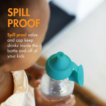 Boon Snug Sip - Tapones universales para botellas de agua y jugo, tapas de | Botellas de agua y jugo, tapas de conversión de boquilla suave, válvulas a prueba de derrames, cubiertas de botella de