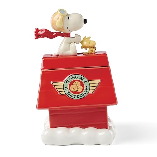 Lenox Chef Snoopy - Tarro para galletas | Porcelana duradera | Tamaño de 17.14 x 17.14 x 11.5 pulgadas | Regalo coleccionable para fanáticos de los cacahuetes