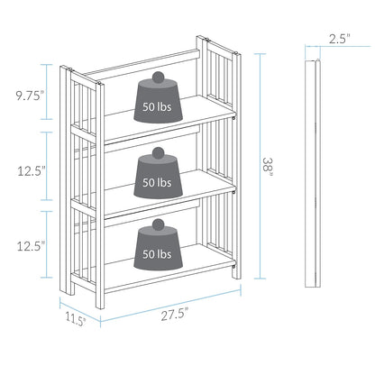 Casual Home - Estantería Plegable con 3 estantes apilable