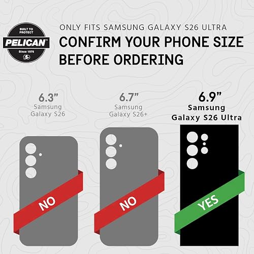 Pelican Shield - Funda para Samsung Galaxy S26 Ultra [Carga magnética e inalámbrica] con protección contra caídas de Grado Militar de 25 pies, Funda Resistente con Clip para cinturón para Samsung