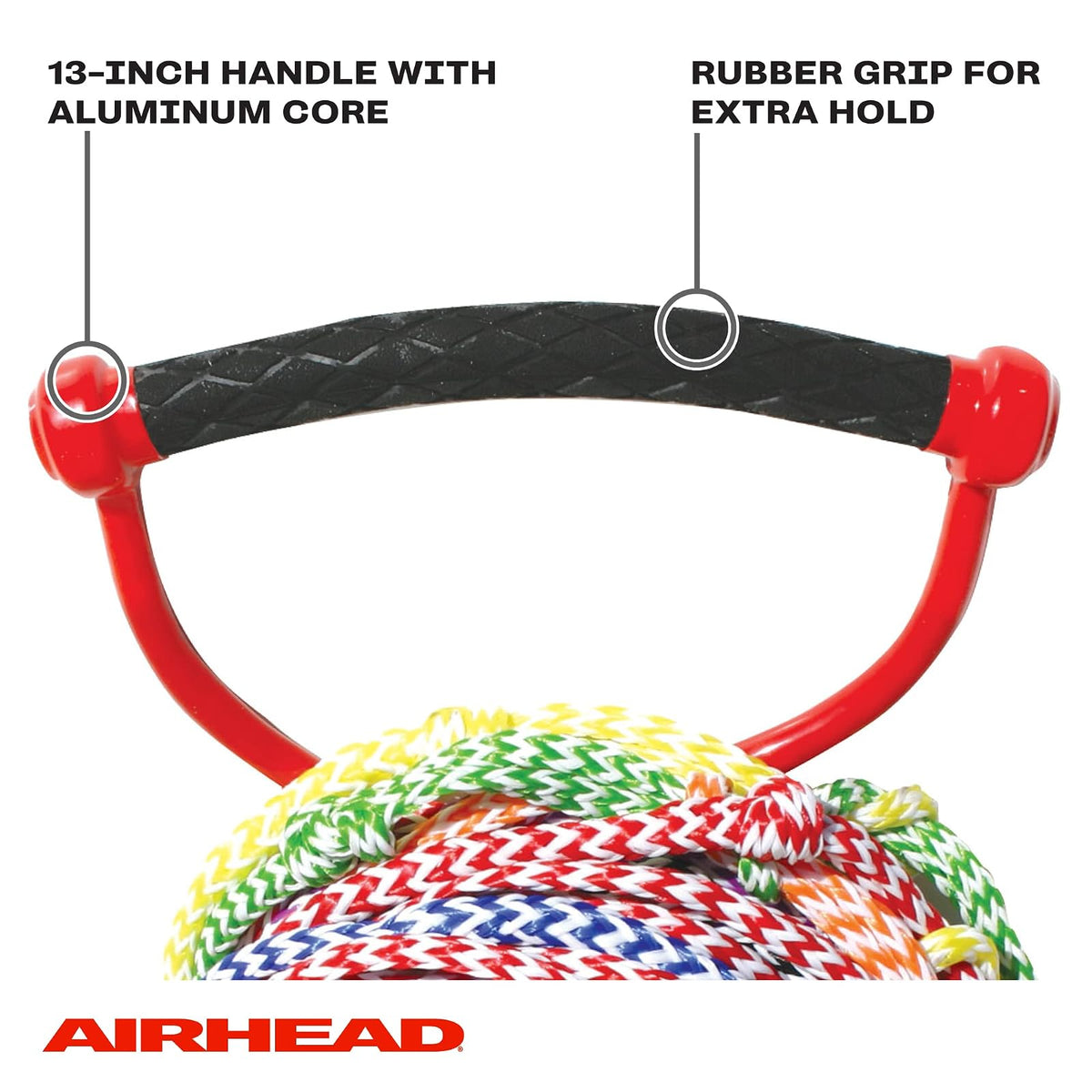 Airhead Water Ski Rope with Diamond Grip Handle, 8 Section (75')
