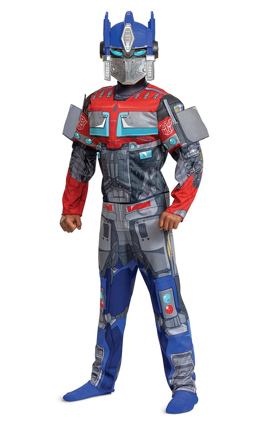 Disfraz de Optimus Prime Muscle Disfraz oficial de Transformers Rise of the Beasts, talla M (7-8)