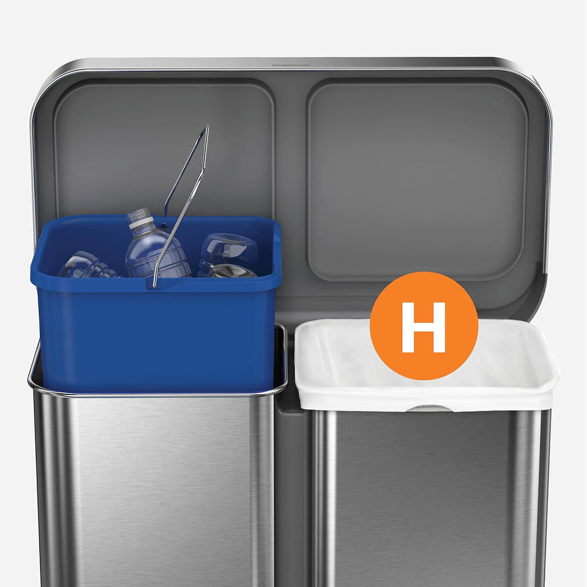 simplehuman, 3 x Paquete de 20 Bolsas de Basura a Medida (60 Bolsas), código H, para Reciclaje, plástico Azul