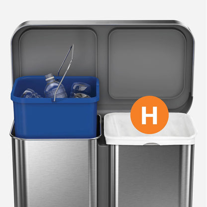 simplehuman, 3 x Paquete de 20 Bolsas de Basura a Medida (60 Bolsas), código H, para Reciclaje, plástico Azul