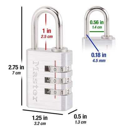 master lock equipaje Lock, 1-3/16 Inch, 1-3/16"