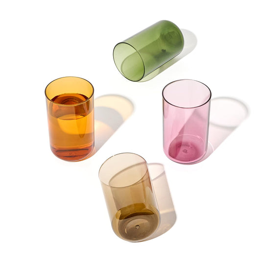 TOSSWARE RESERVE Vaso de 10 onzas, serie de colores, juego de 4 unidades, de calidad premium, apto para lavaplatos y resistente al calor, irrompibles