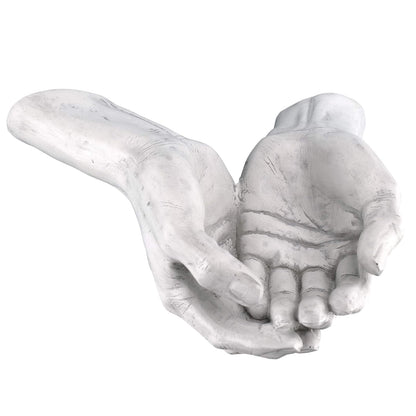 Design Toscano The Offering Hands - Escultura de pared, 11 pulgadas de ancho x 8 pulgadas de profundidad x 3.5 pulgadas de alto, piedra antigua