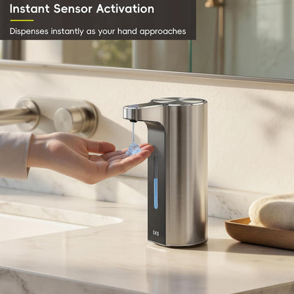 EKO Aroma Pro Dispensador automático de jabón líquido sin Contacto de 14 onzas, dispensador de jabón Recargable de Manos y Platos para baño y Fregadero de Cocina, Impermeable, Control de Volumen