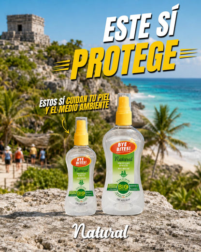 BYE BITES Repelente de Mosquitos NATURAL en Spray - Con Geraniol, Citronela y Eucalipto, Fórmula Natural y Biodegradable - En DUOPACK de 130 ml c/pieza - Protégete de los Insectos